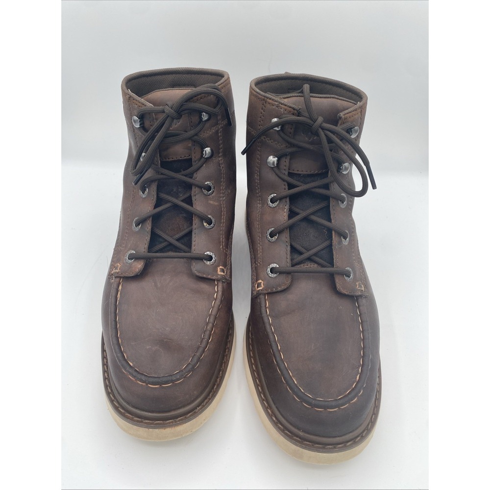 Wolverine 10M Trade Wedge Unlined 6" Moc-Toe Work Boot Leather Lace Up No Insole
